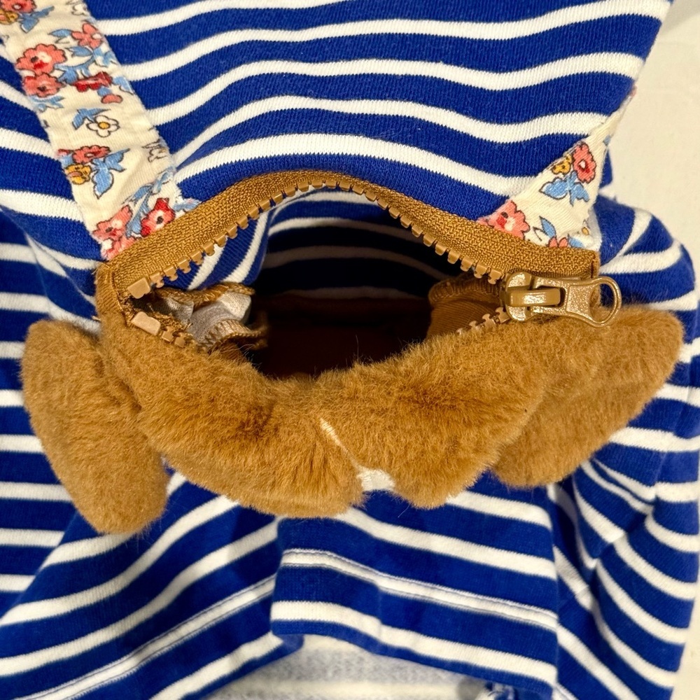 Mini Boden Pocket Applique Shirt Girls 6-7 Y Dog Purse Stripes Long Sleeves Tee - Picture 5 of 6